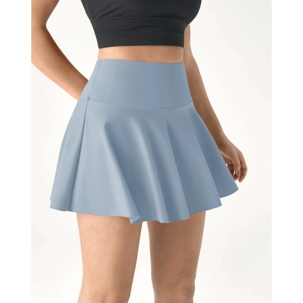 Halara Women Light Blue High Waisted Pleated Tennis Skort with Pocket Size Small
